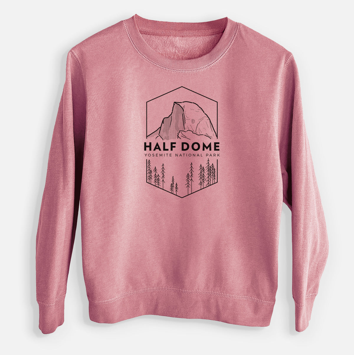 Half Dome - Yosemite National Park - Youth Lightweight Crewneck Sweatshirt