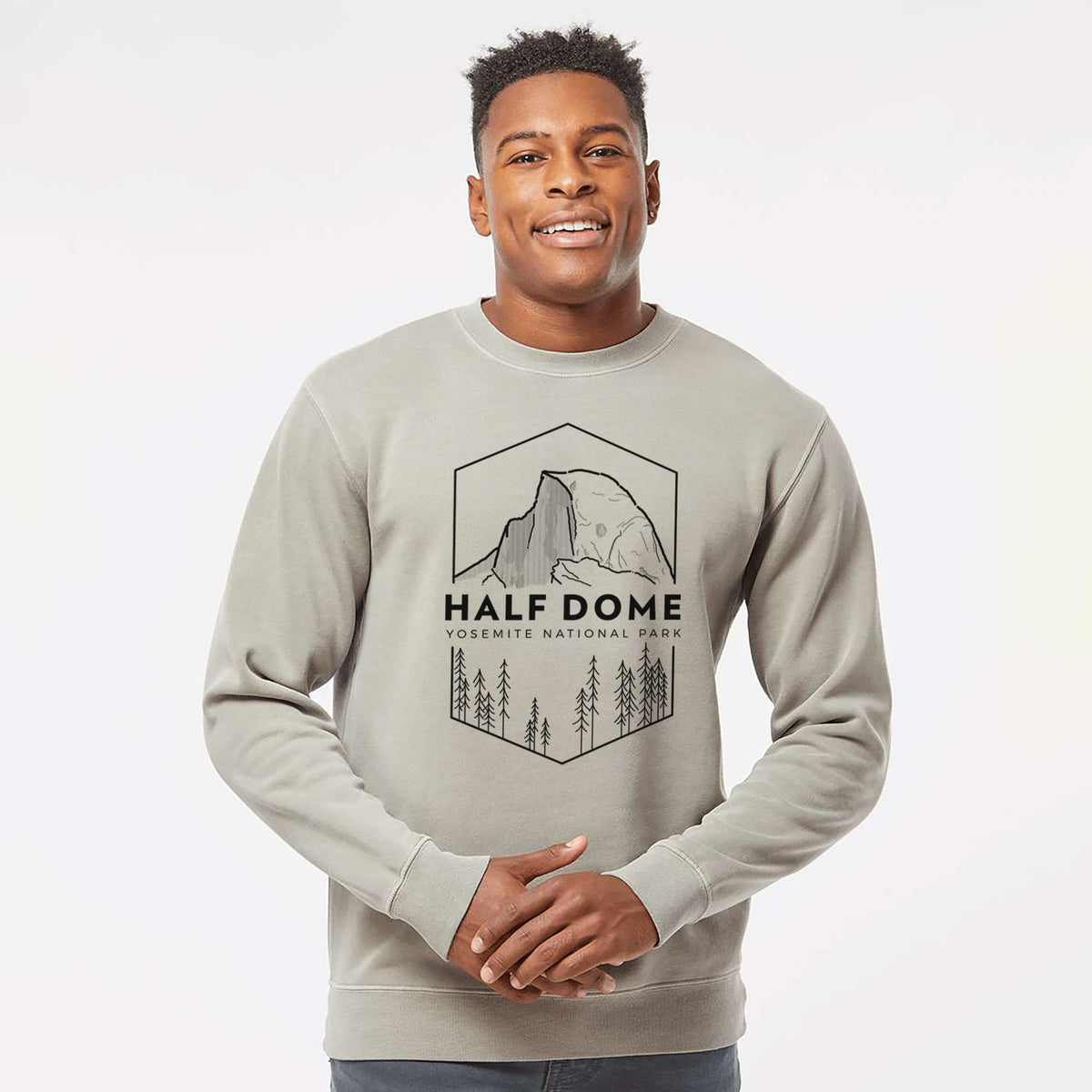 Half Dome - Yosemite National Park - Unisex Pigment Dyed Crew Sweatshirt