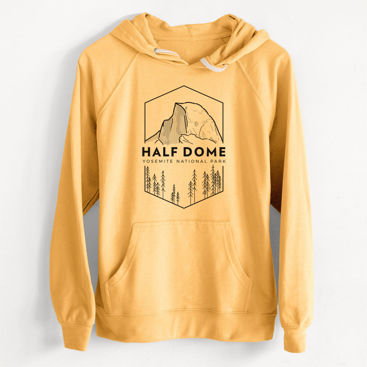 CLEARANCE - Half Dome - Yosemite National Park  - Unisex Slim Fit Loopback Terry Hoodie