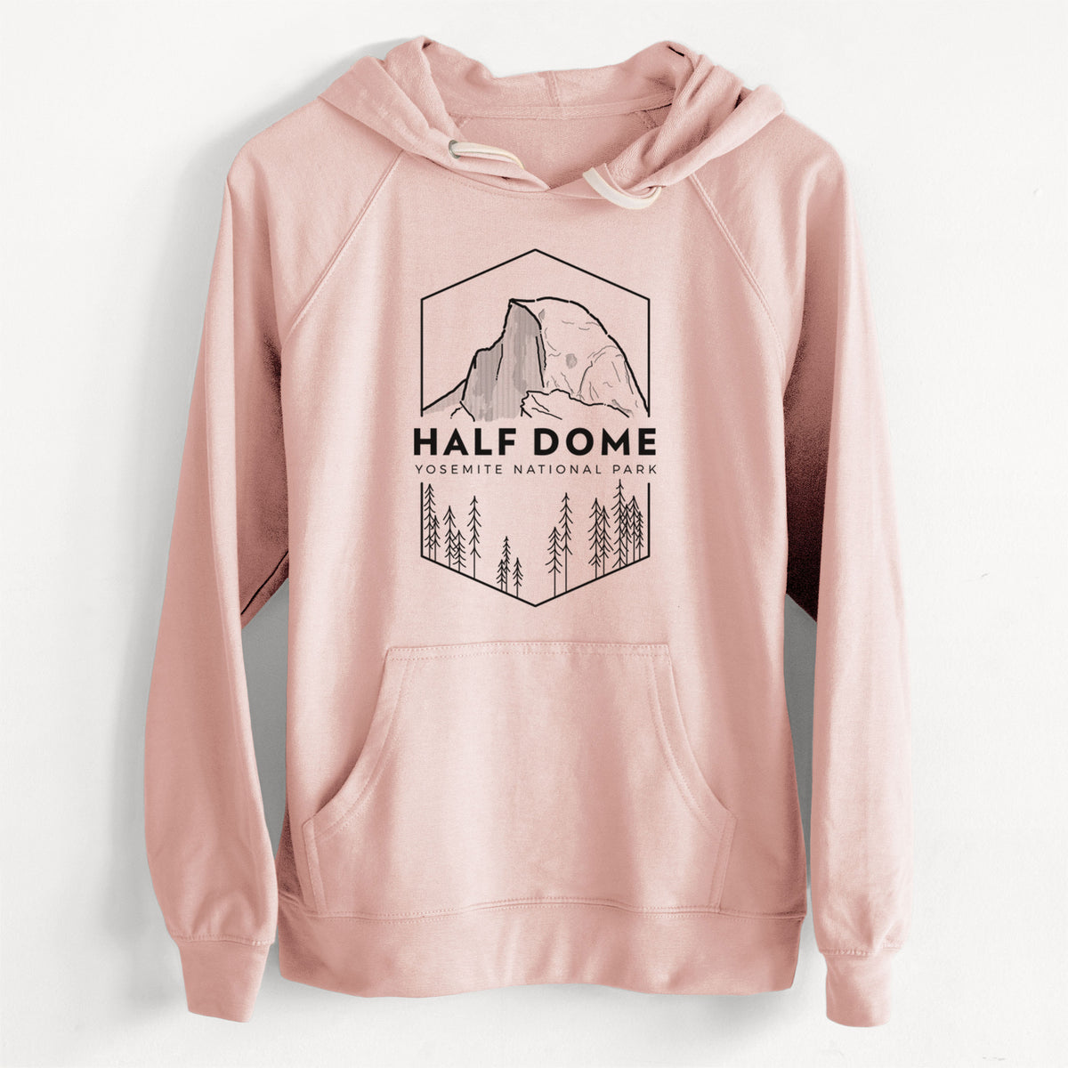 CLEARANCE - Half Dome - Yosemite National Park  - Unisex Slim Fit Loopback Terry Hoodie