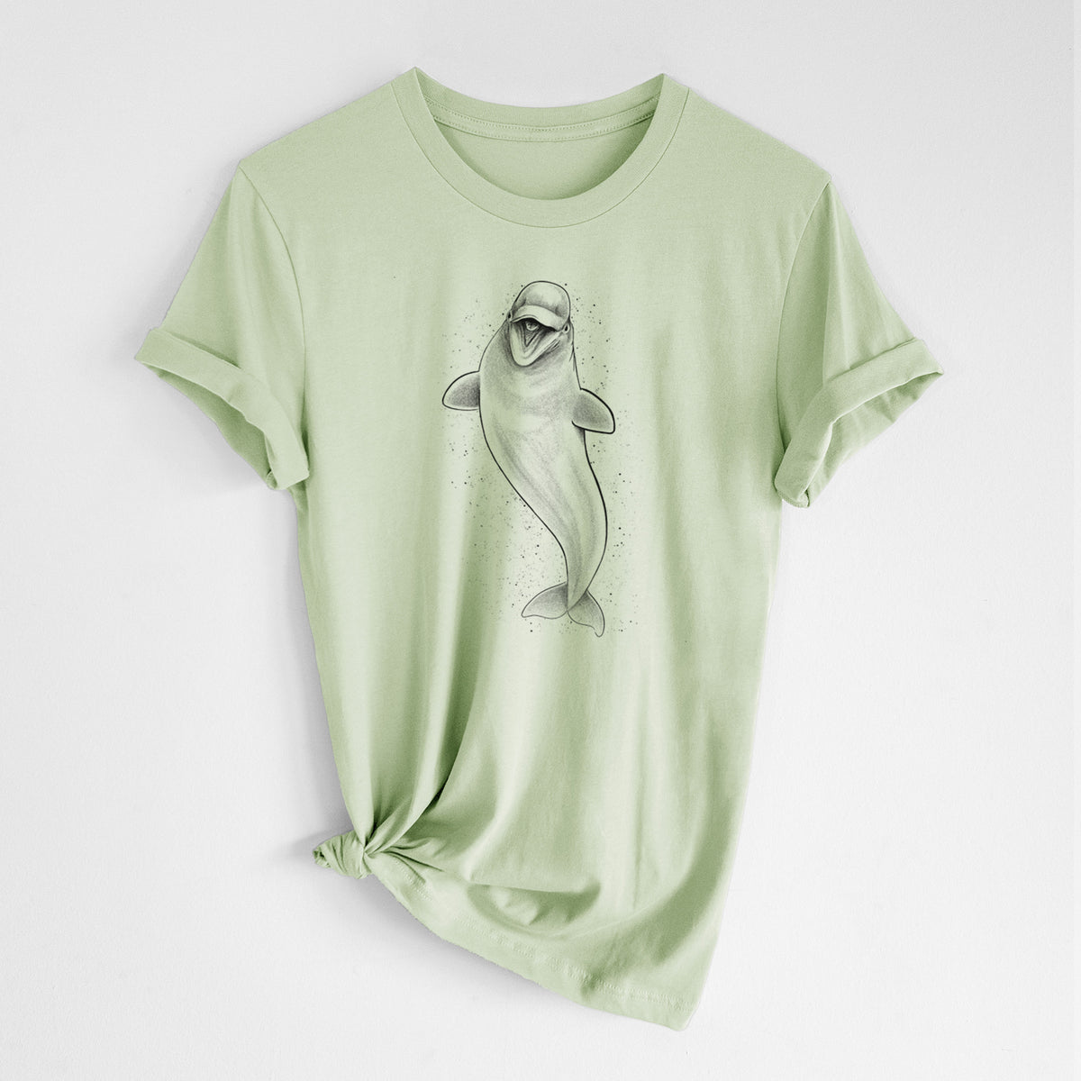 Happy Beluga Whale - Delphinapterus leucas - Lightweight 100% Cotton Unisex Crewneck