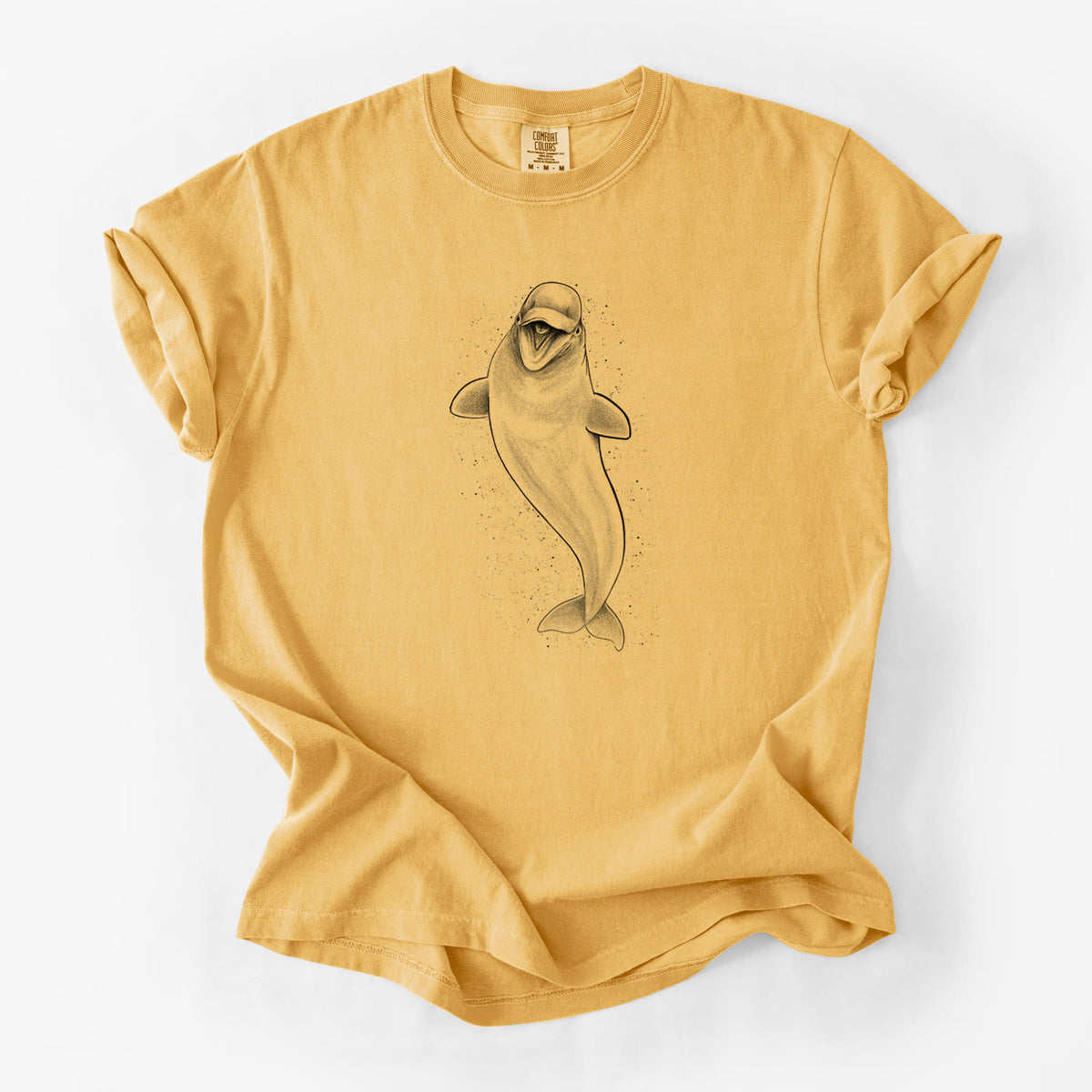 Happy Beluga Whale - Delphinapterus leucas - Unisex Comfort Colors Garment-Dyed Heavyweight T-shirt