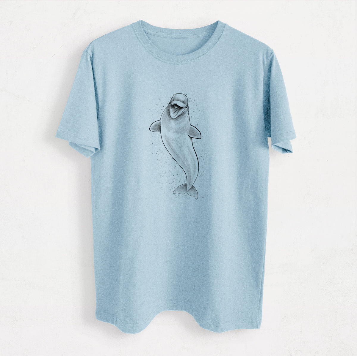 Happy Beluga Whale - Delphinapterus leucas - Heavyweight Men&#39;s 100% Organic Cotton Tee