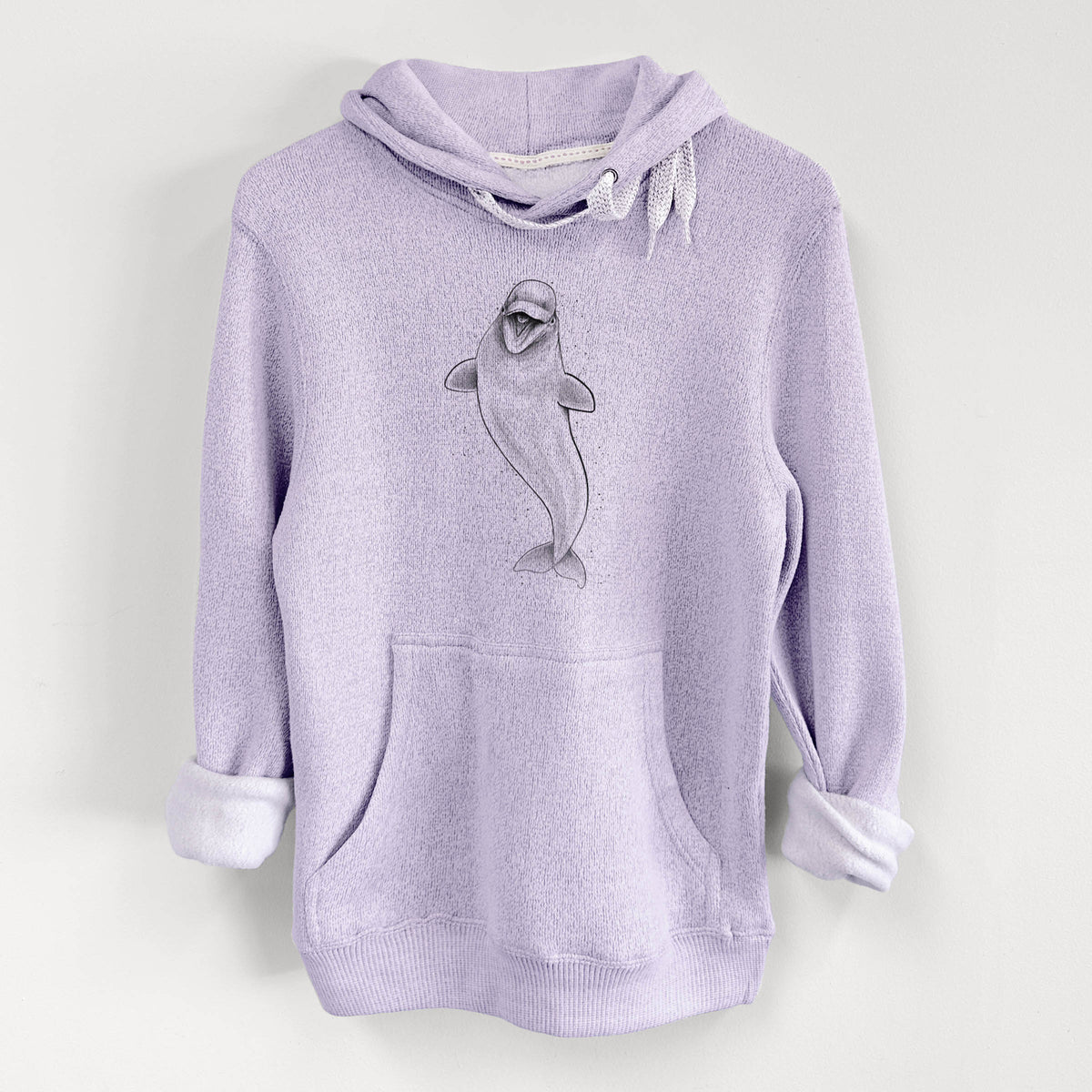 Happy Beluga Whale - Delphinapterus leucas - Knit Hoodie