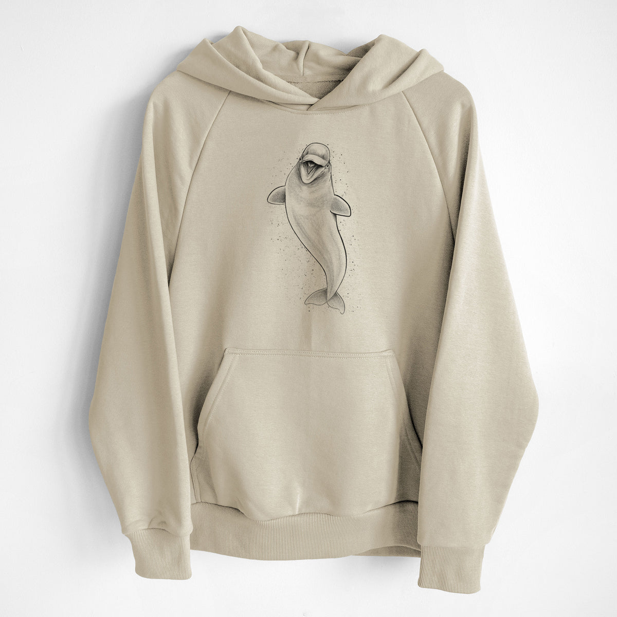 Happy Beluga Whale - Delphinapterus leucas - UltraLuxe Heavyweight French Terry Hoodie