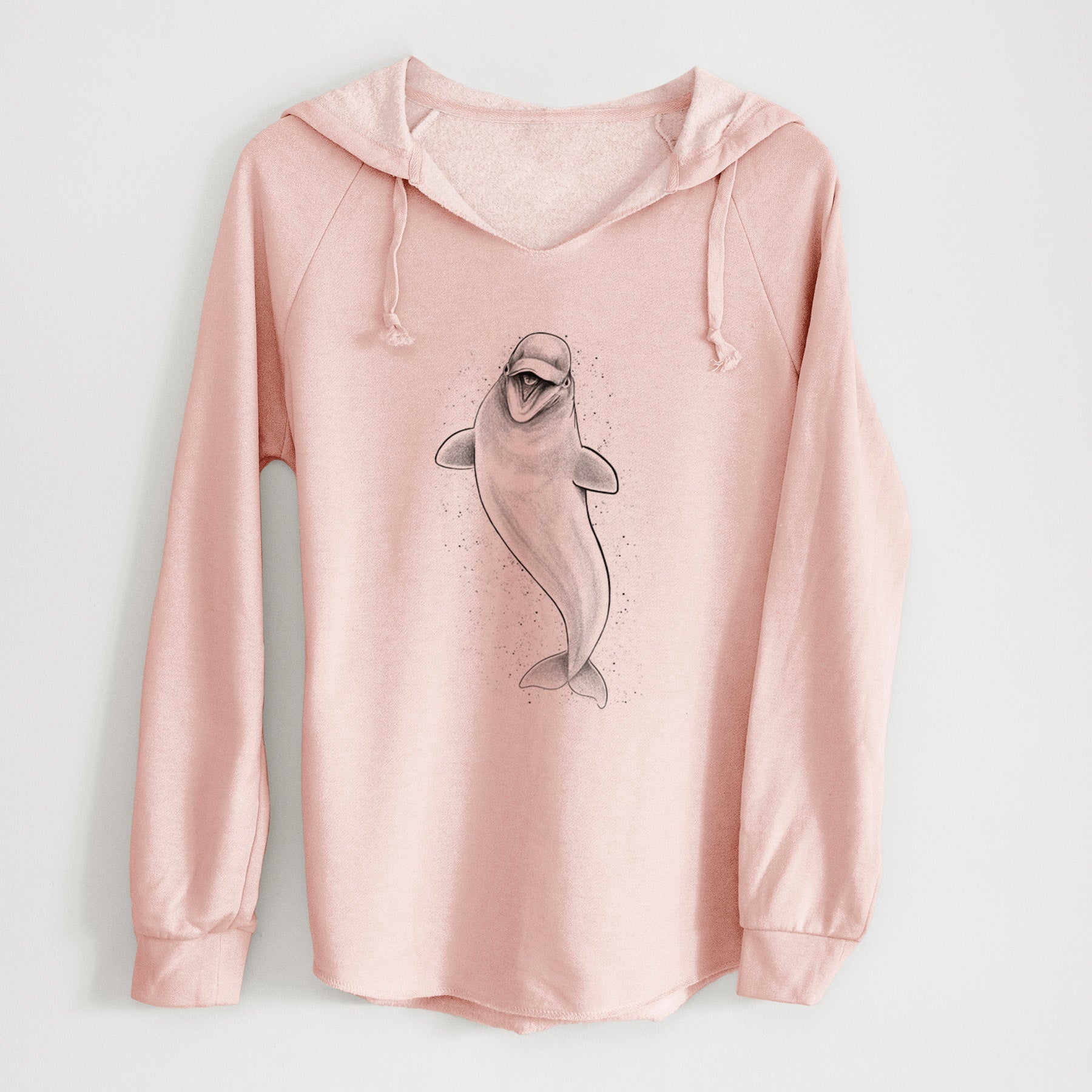 Happy Beluga Whale - Delphinapterus leucas - Cali Wave Hooded Sweatshirt