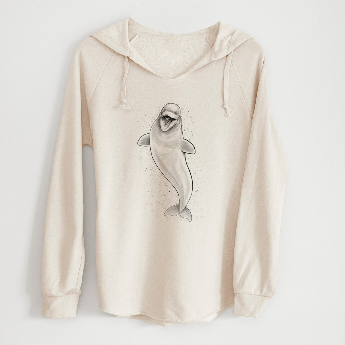 Happy Beluga Whale - Delphinapterus leucas - Cali Wave Hooded Sweatshirt