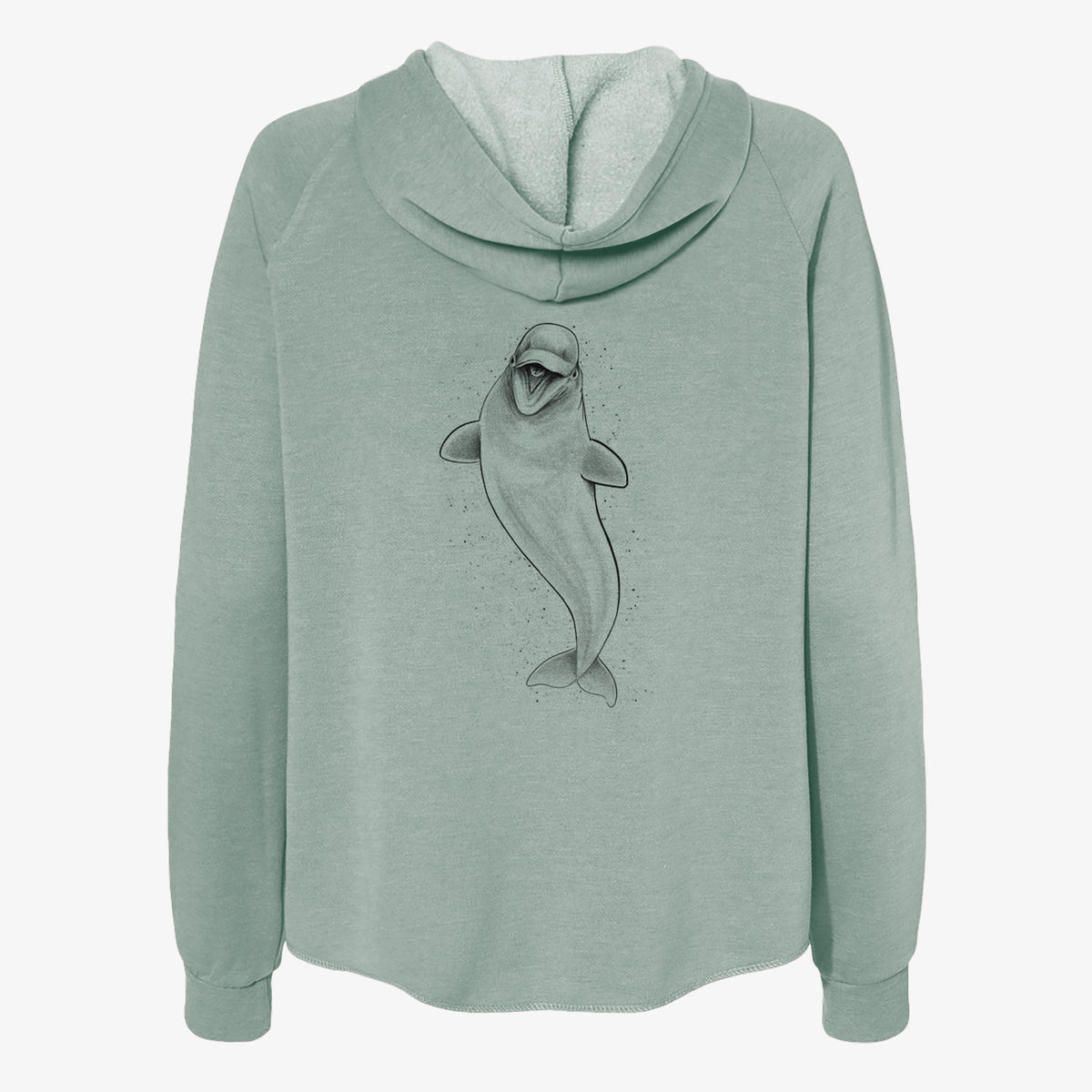 Happy Beluga Whale - Delphinapterus leucas - Women&#39;s Cali Wave Zip-Up Sweatshirt