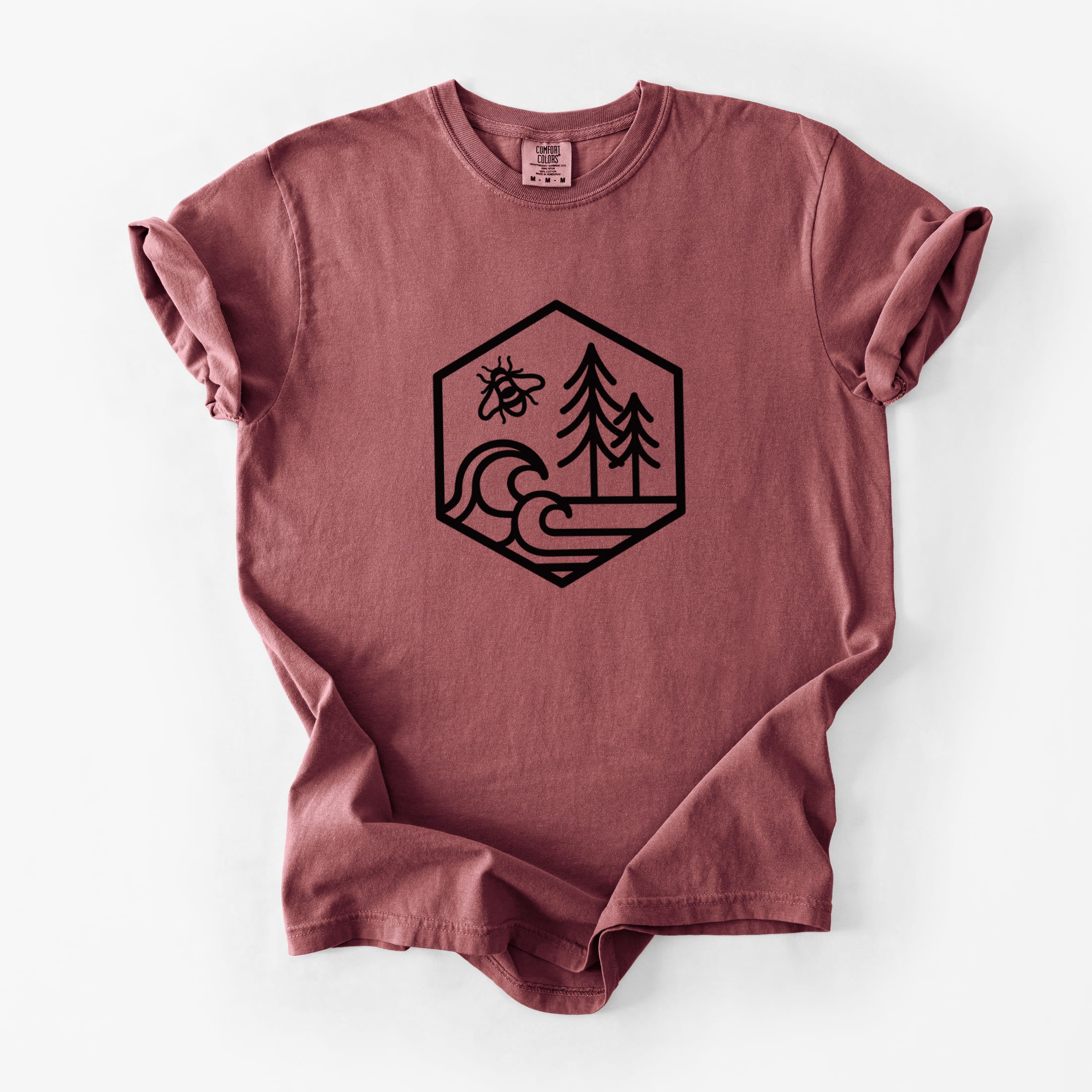 Harmonious Hexagon - Bees, Seas, Trees - Unisex Comfort Colors Garment-Dyed Heavyweight T-shirt