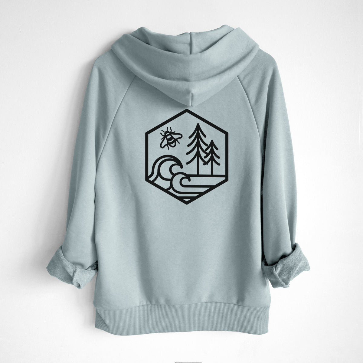 Harmonious Hexagon - Bees, Seas, Trees - UltraLuxe Heavyweight French Terry Hoodie