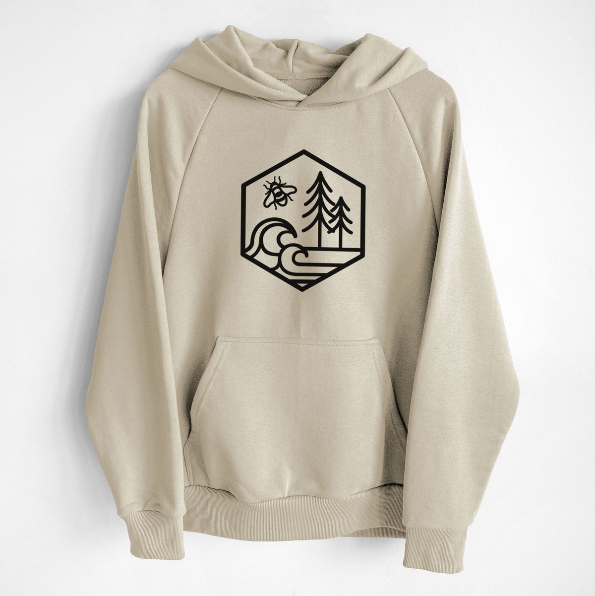 Harmonious Hexagon - Bees, Seas, Trees - UltraLuxe Heavyweight French Terry Hoodie