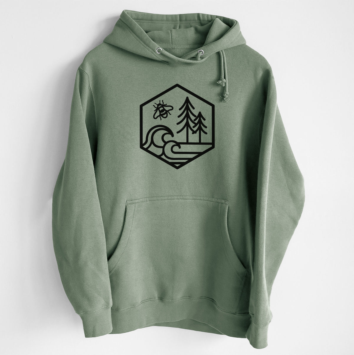 Harmonious Hexagon - Bees, Seas, Trees - Heavyweight Fleece Hoodie