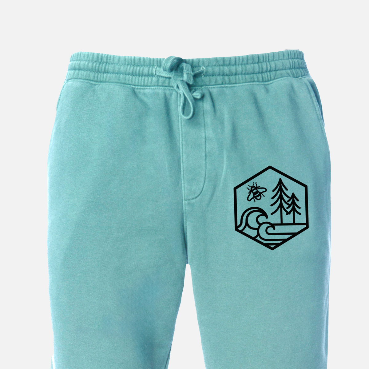 Harmonious Hexagon - Bees, Seas, Trees - Unisex Pigment Dyed Sweatpants