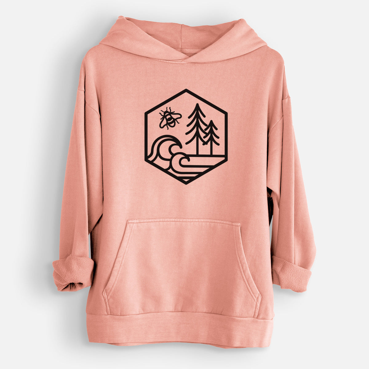 Harmonious Hexagon - Bees, Seas, Trees  - Urban Heavyweight Hoodie