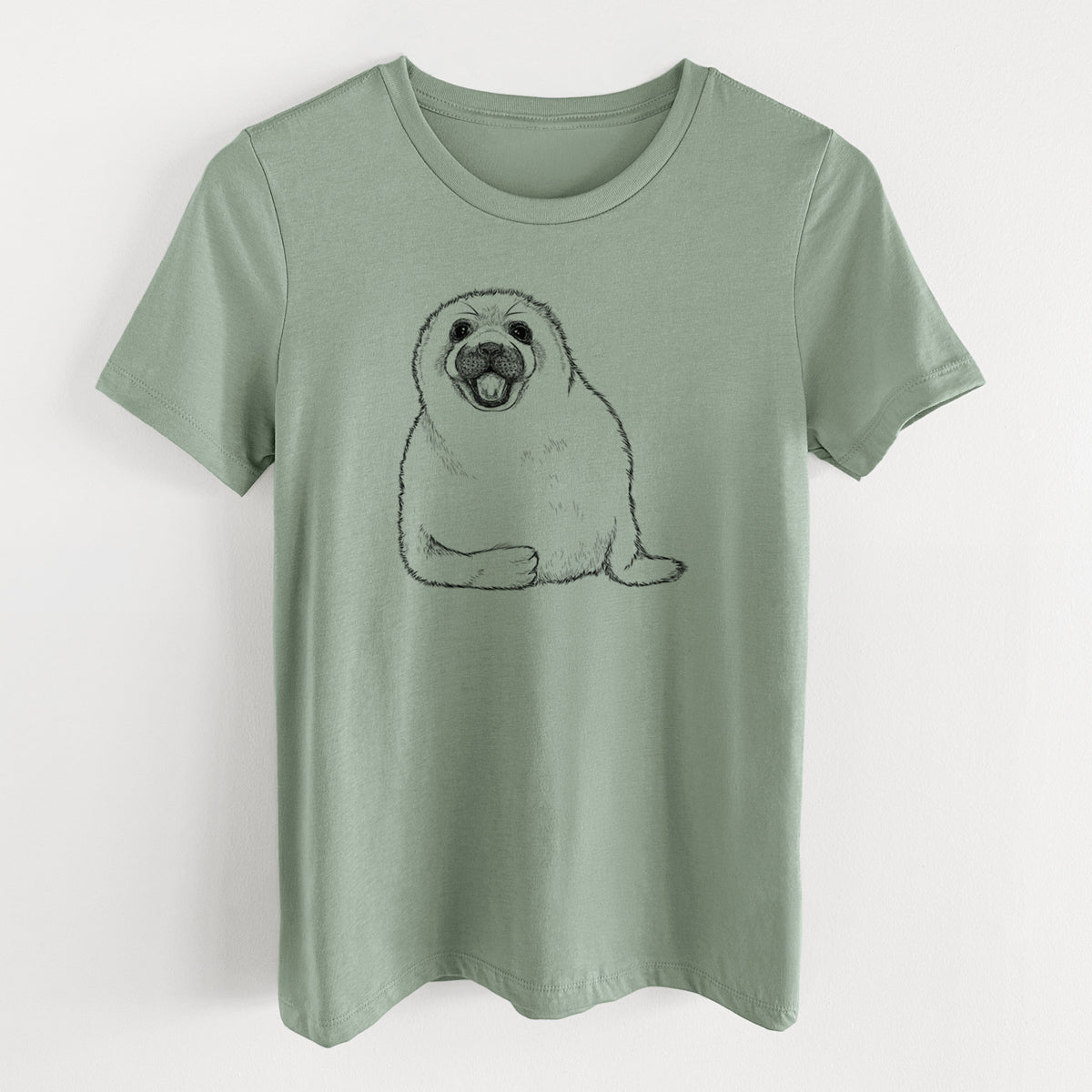 Harp Seal Pup - Pagophilus groenlandicus - Women&#39;s Lightweight Relaxed Fit 100% Cotton Crewneck