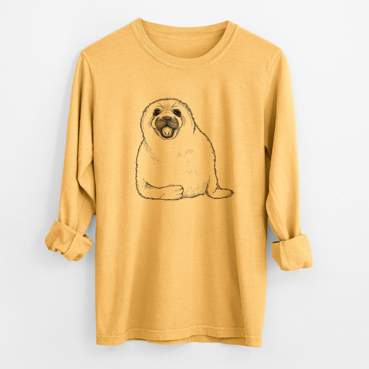 Harp Seal Pup - Pagophilus groenlandicus - Unisex Comfort Colors 100% Cotton Long Sleeve