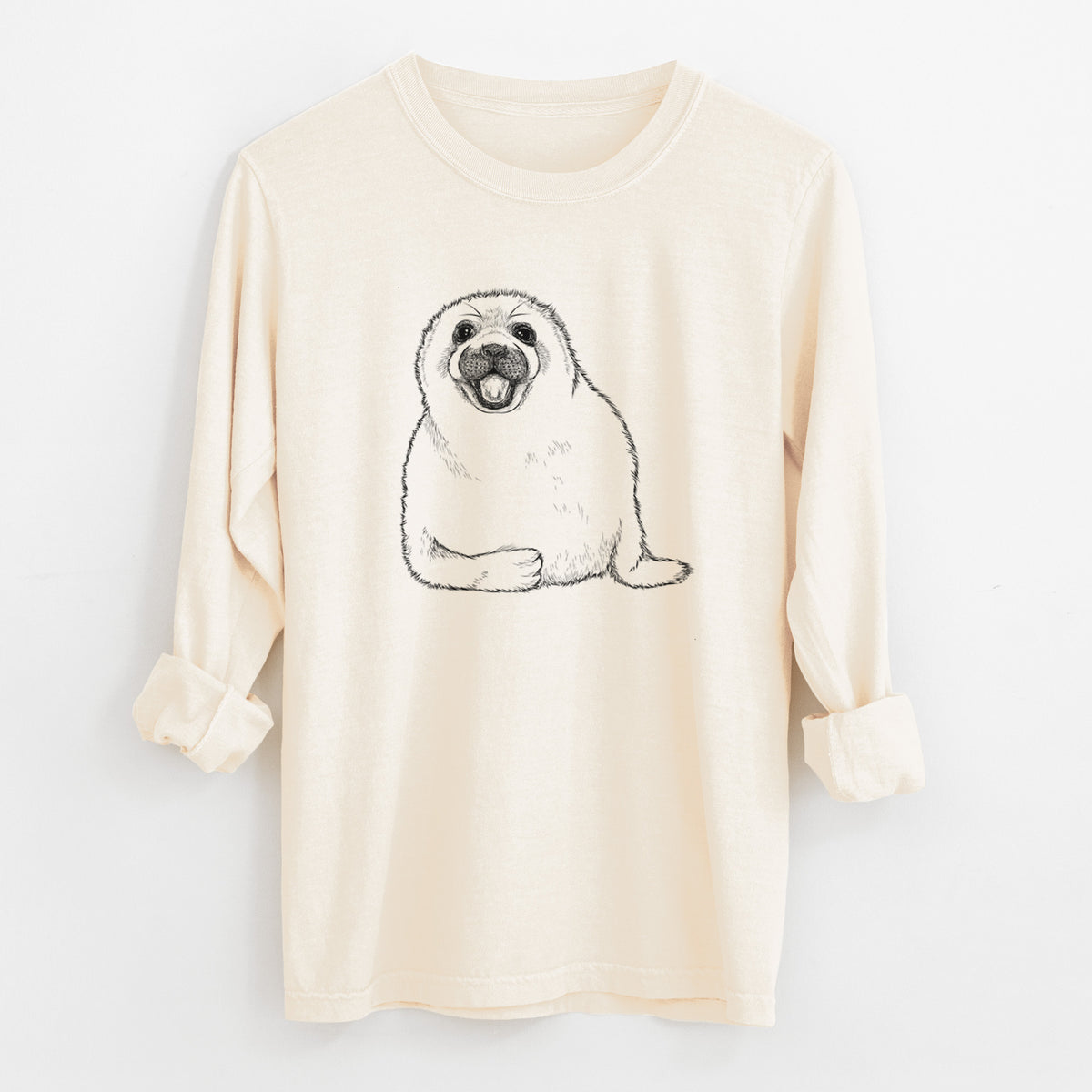 Harp Seal Pup - Pagophilus groenlandicus - Unisex Comfort Colors 100% Cotton Long Sleeve