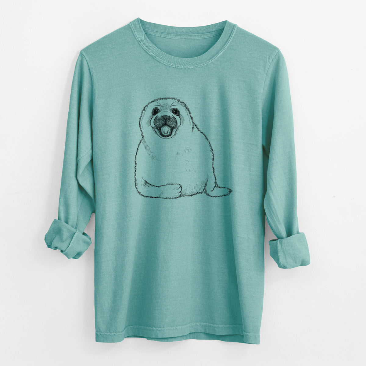 Harp Seal Pup - Pagophilus groenlandicus - Unisex Comfort Colors 100% Cotton Long Sleeve