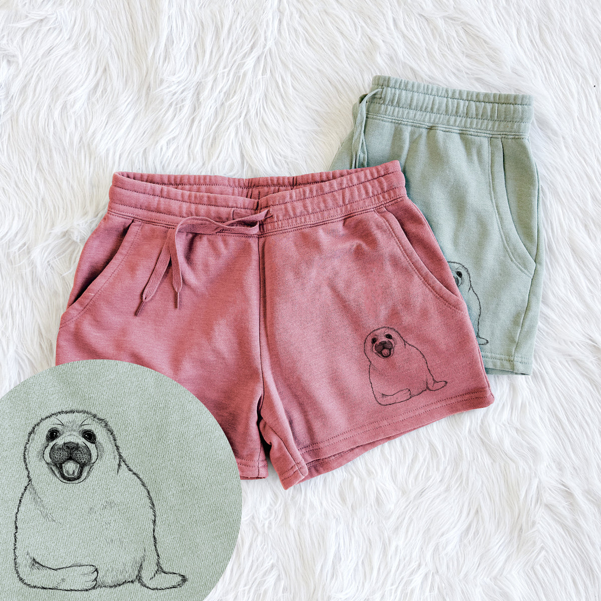 Harp Seal Pup - Pagophilus groenlandicus - Women&#39;s Cali Wave Shorts