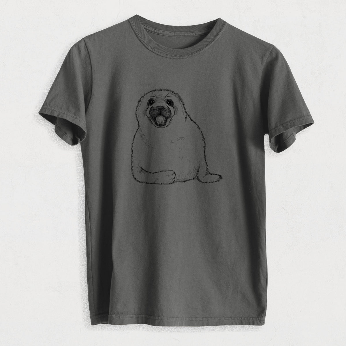 Harp Seal Pup - Pagophilus groenlandicus - Heavyweight Men&#39;s 100% Organic Cotton Tee