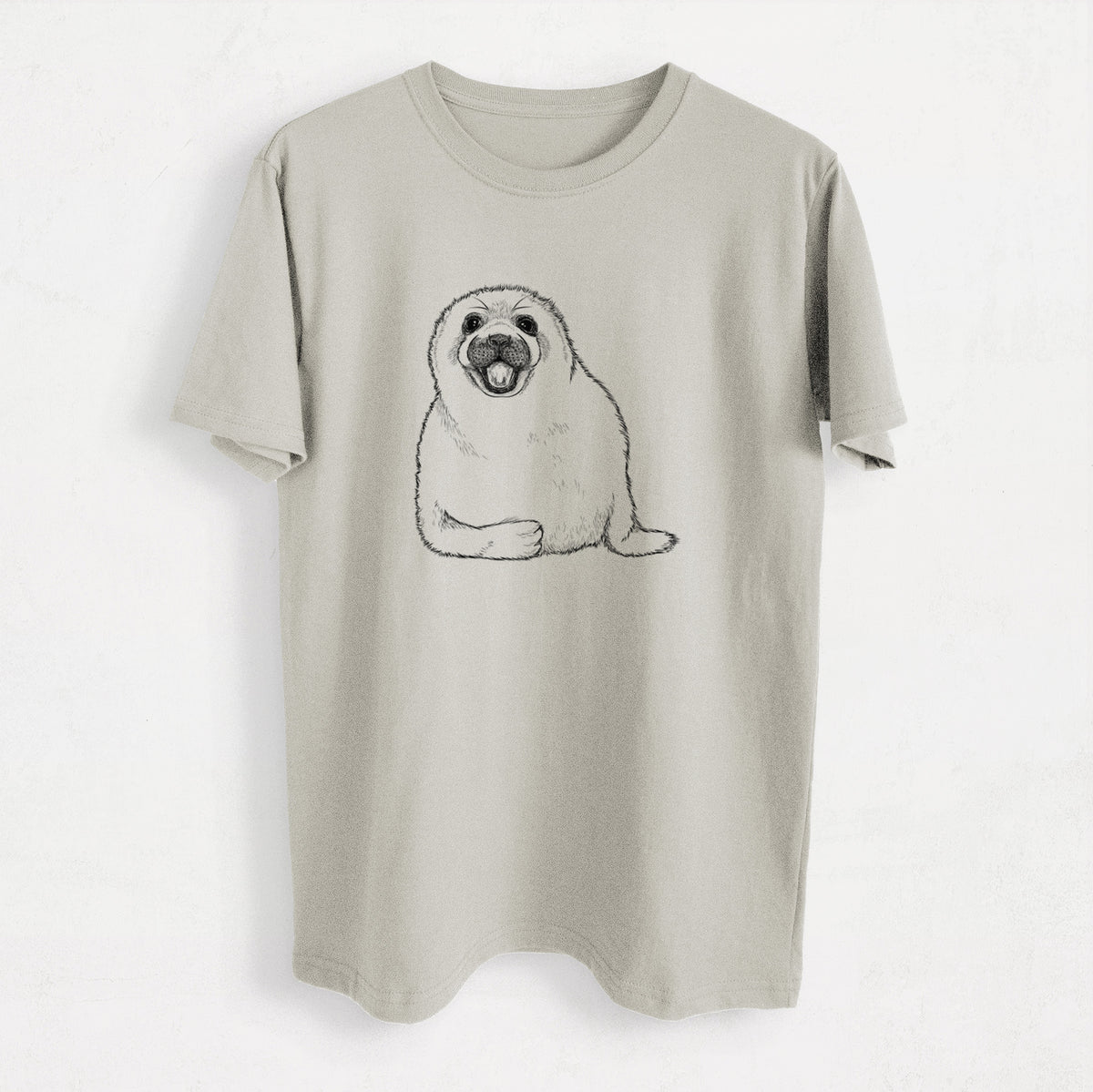 Harp Seal Pup - Pagophilus groenlandicus - Heavyweight Men&#39;s 100% Organic Cotton Tee