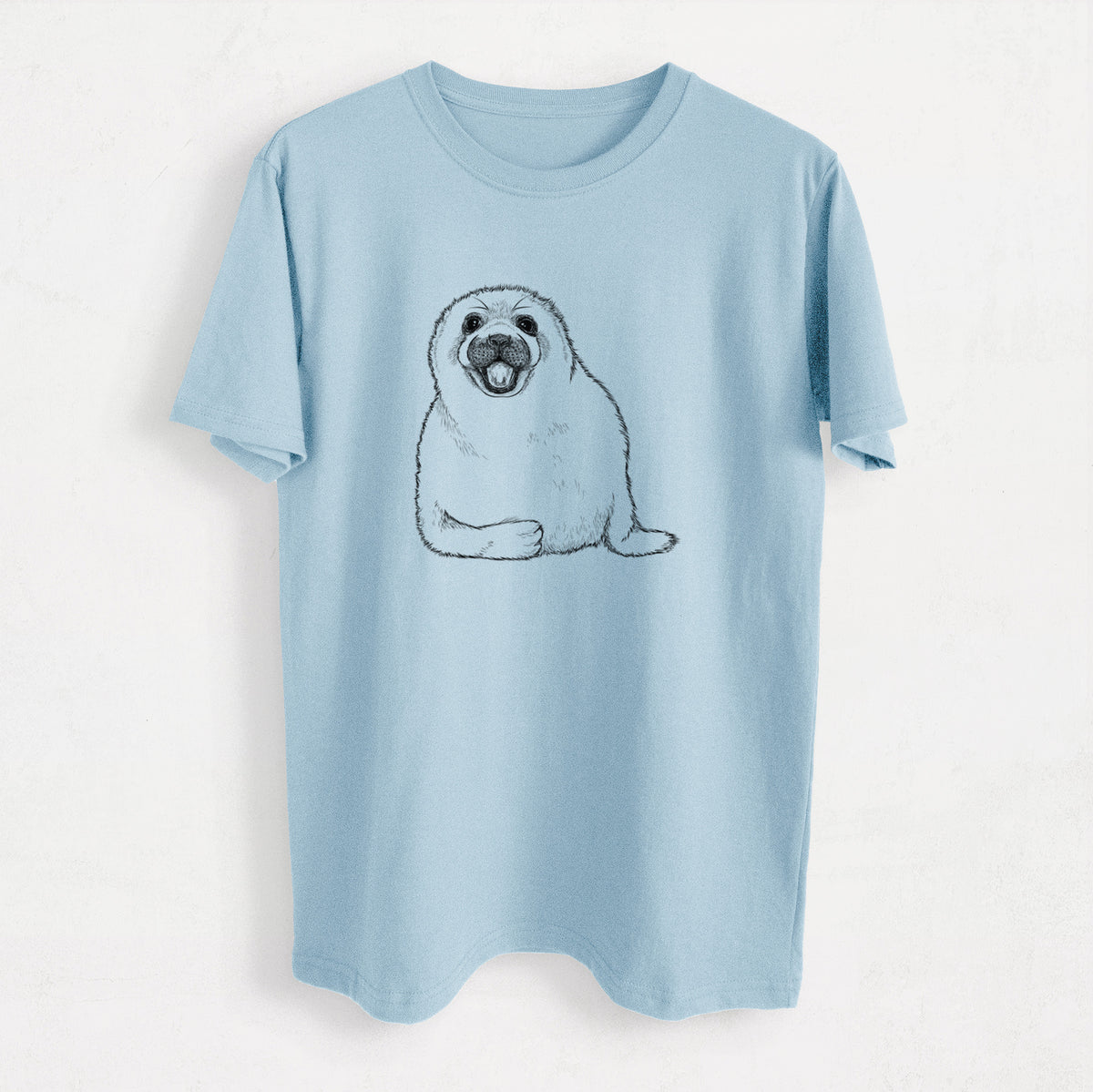 Harp Seal Pup - Pagophilus groenlandicus - Heavyweight Men&#39;s 100% Organic Cotton Tee