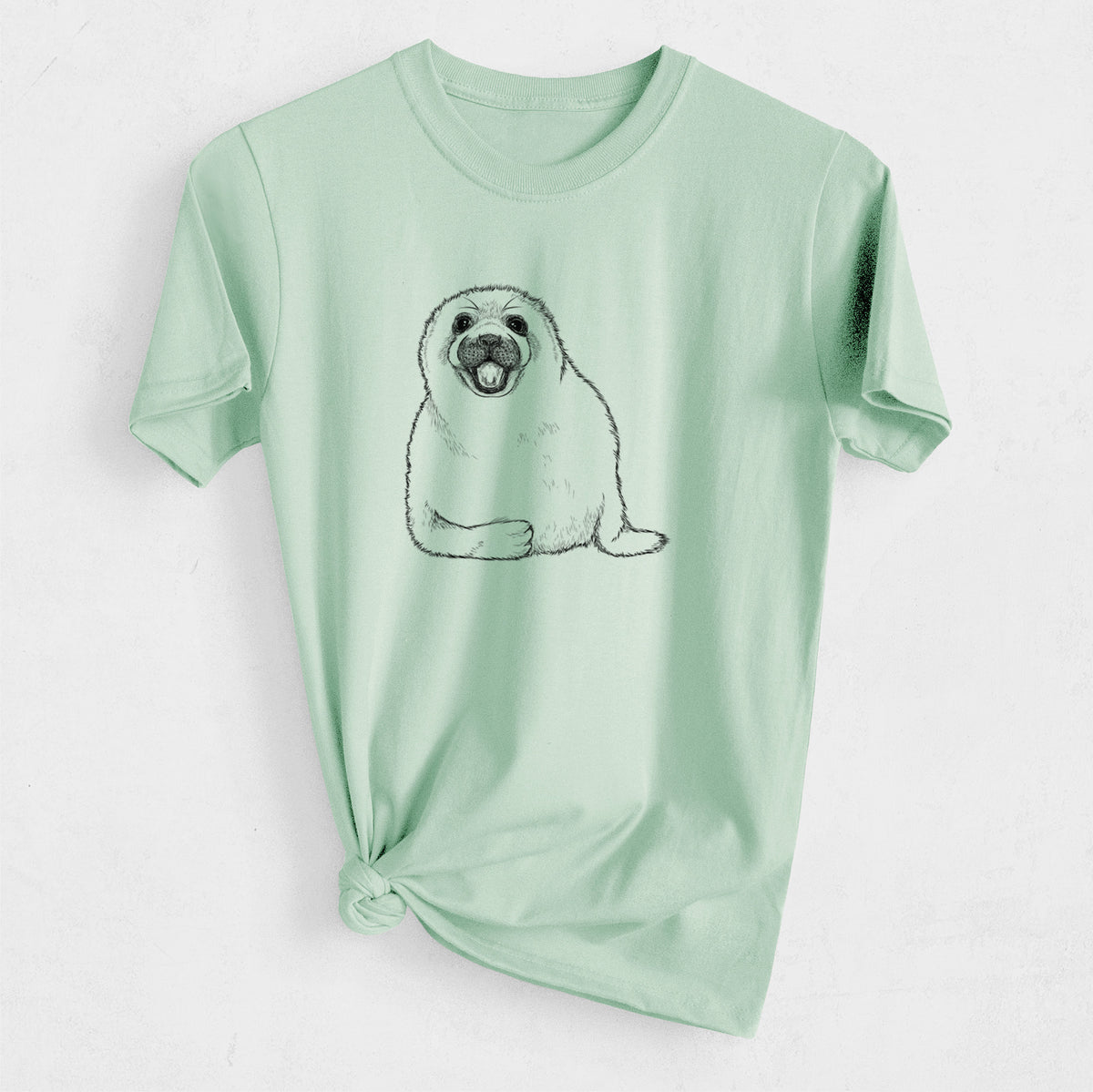 Harp Seal Pup - Pagophilus groenlandicus - Heavyweight Men&#39;s 100% Organic Cotton Tee