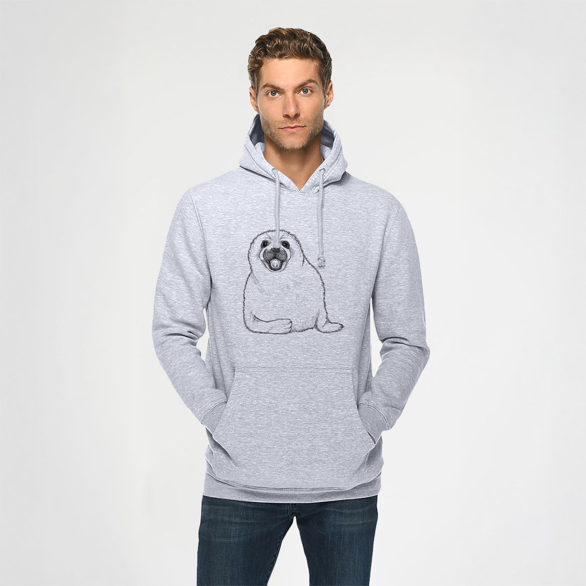 Harp Seal Pup - Pagophilus groenlandicus - Heavyweight Fleece Hoodie
