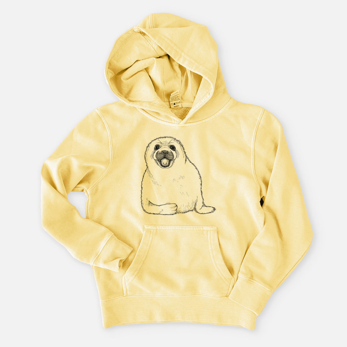 Harp Seal Pup - Pagophilus groenlandicus - Youth Pigment Dyed Hoodie