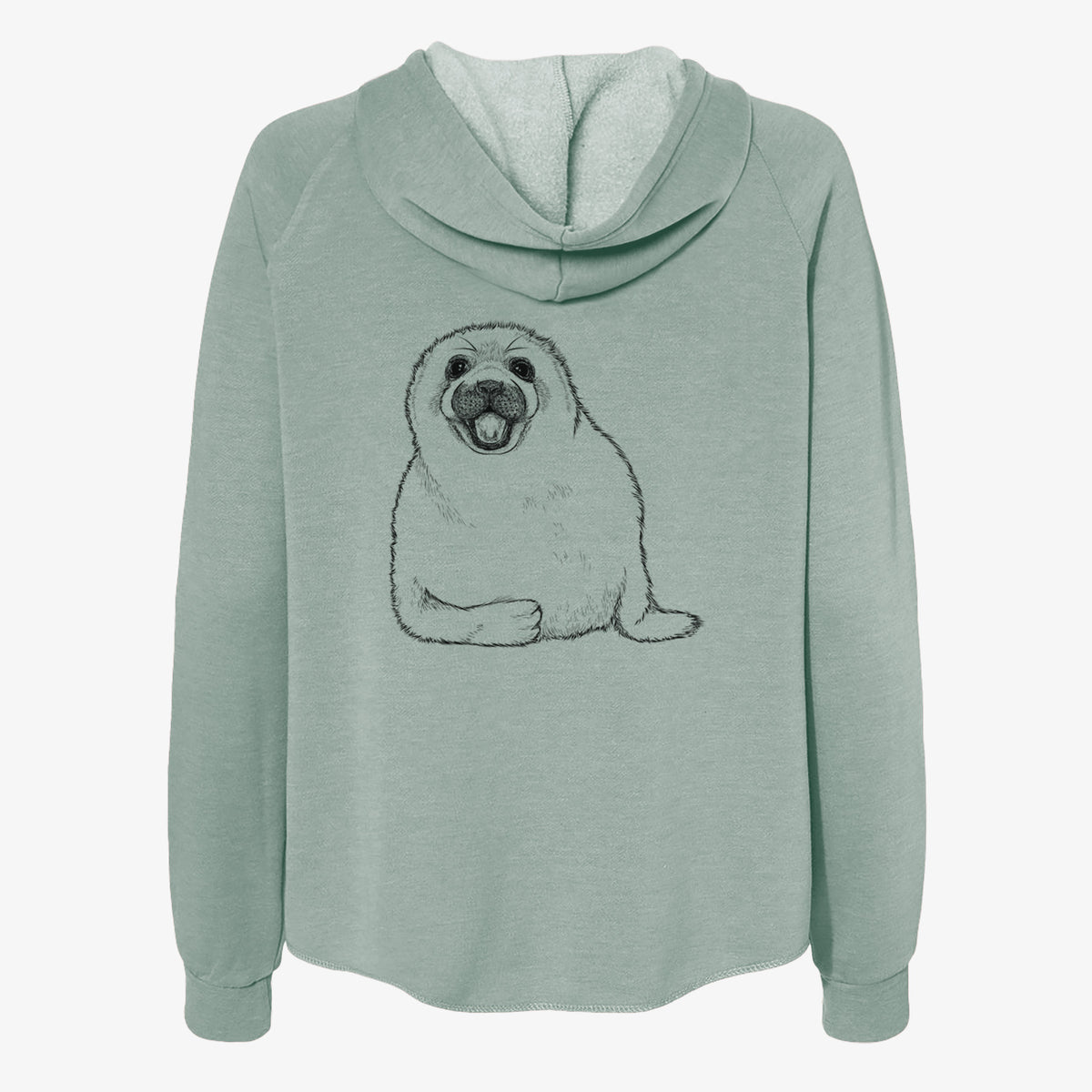Harp Seal Pup - Pagophilus groenlandicus - Women's Cali Wave Zip-Up Sweatshirt