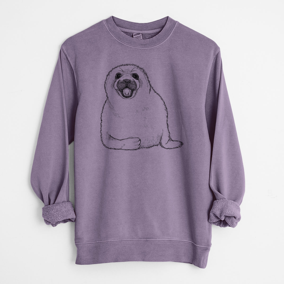 Harp Seal Pup - Pagophilus groenlandicus - Unisex Pigment Dyed Crew Sweatshirt