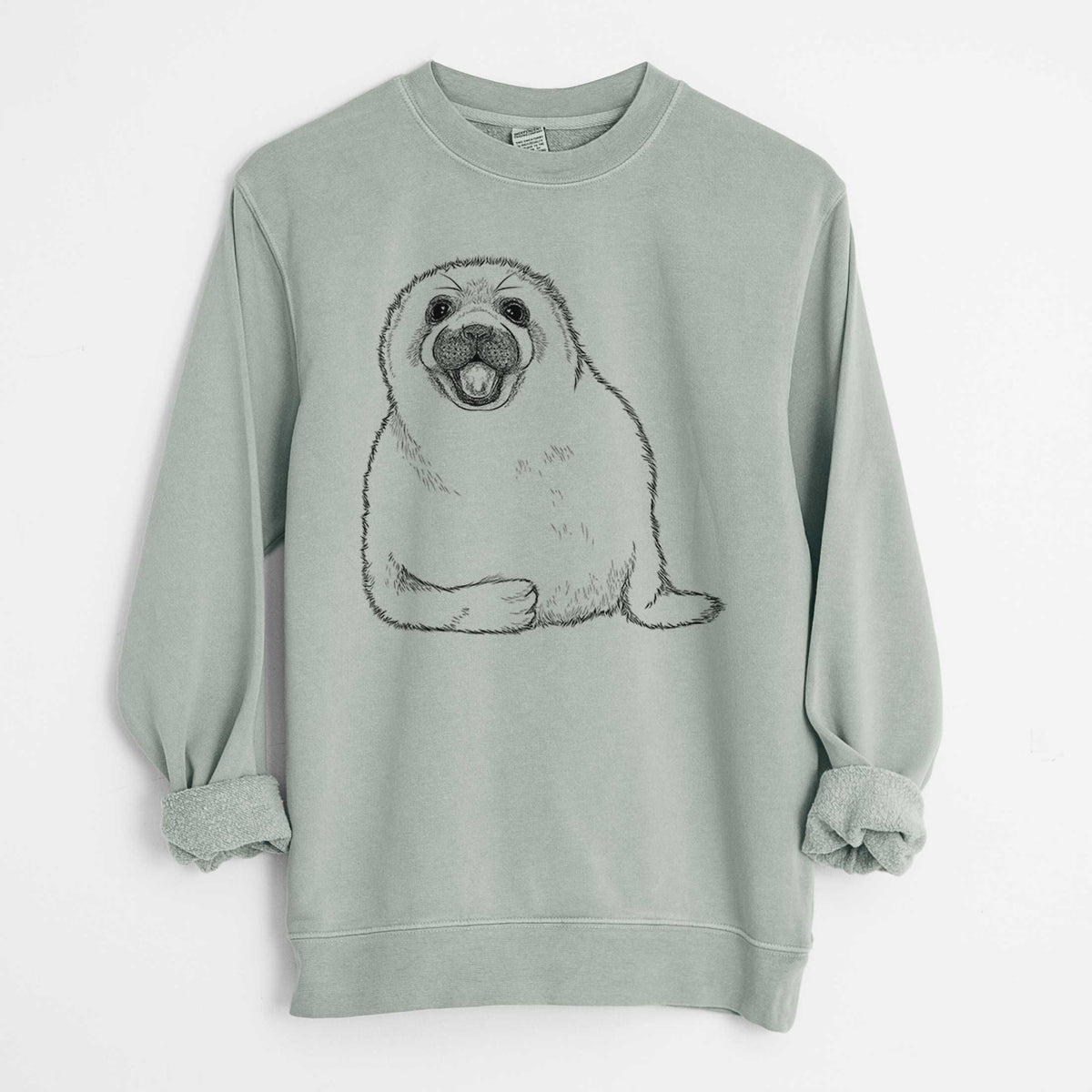 Harp Seal Pup - Pagophilus groenlandicus - Unisex Pigment Dyed Crew Sweatshirt