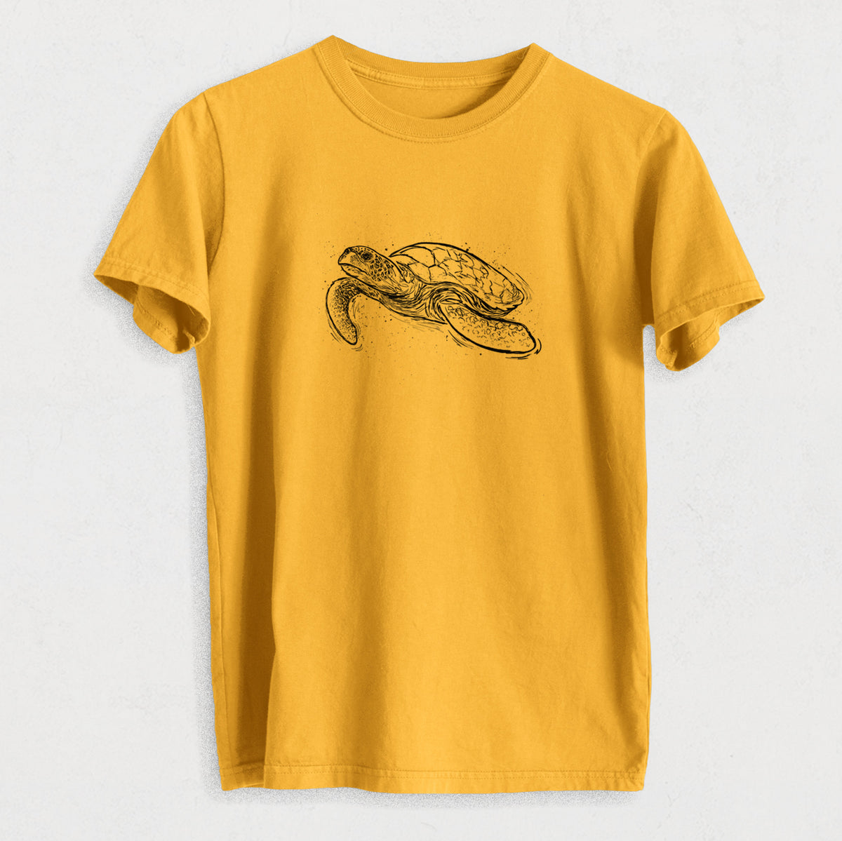 Hawksbill Sea Turtle - Eretmochelys imbricata - Heavyweight Men&#39;s 100% Organic Cotton Tee