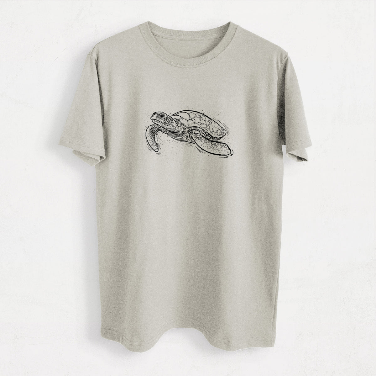 Hawksbill Sea Turtle - Eretmochelys imbricata - Heavyweight Men&#39;s 100% Organic Cotton Tee