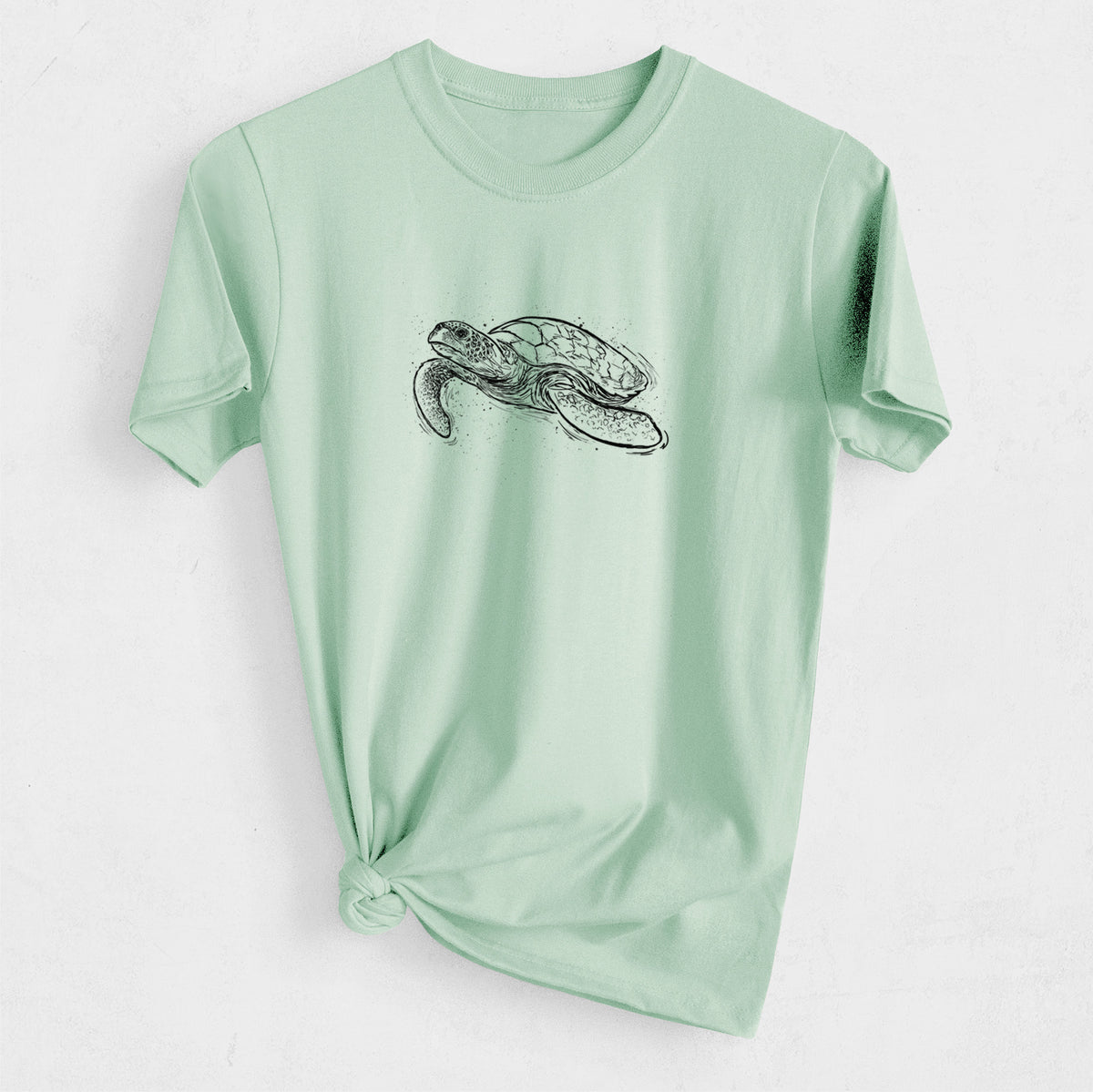 Hawksbill Sea Turtle - Eretmochelys imbricata - Heavyweight Men&#39;s 100% Organic Cotton Tee