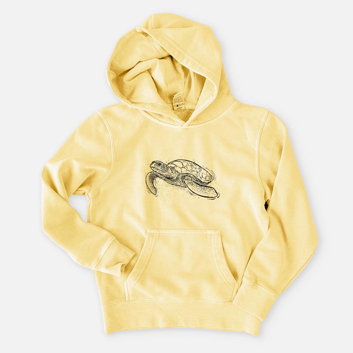 Hawksbill Sea Turtle - Eretmochelys imbricata - Youth Pigment Dyed Hoodie