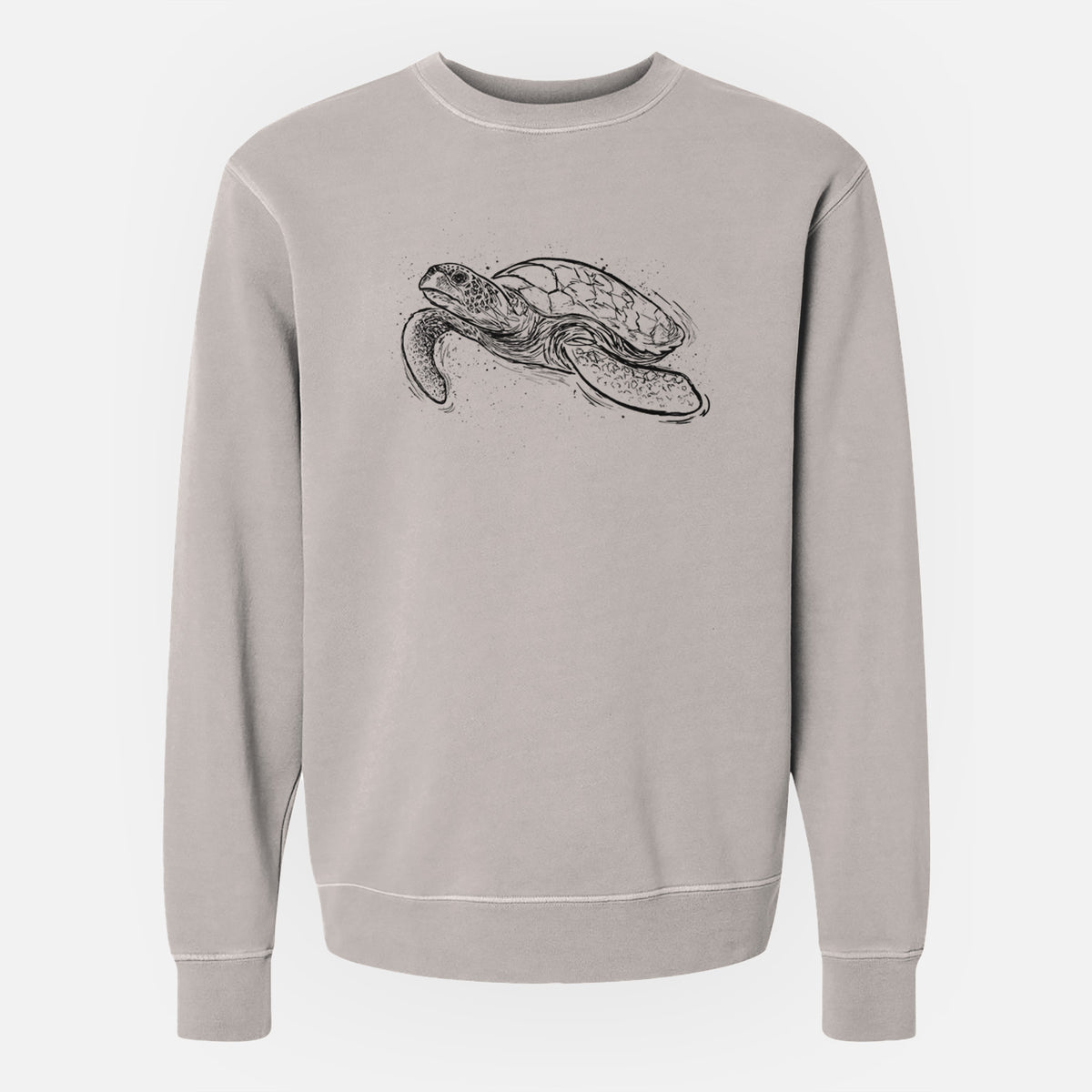 Hawksbill Sea Turtle - Eretmochelys imbricata - Unisex Pigment Dyed Crew Sweatshirt