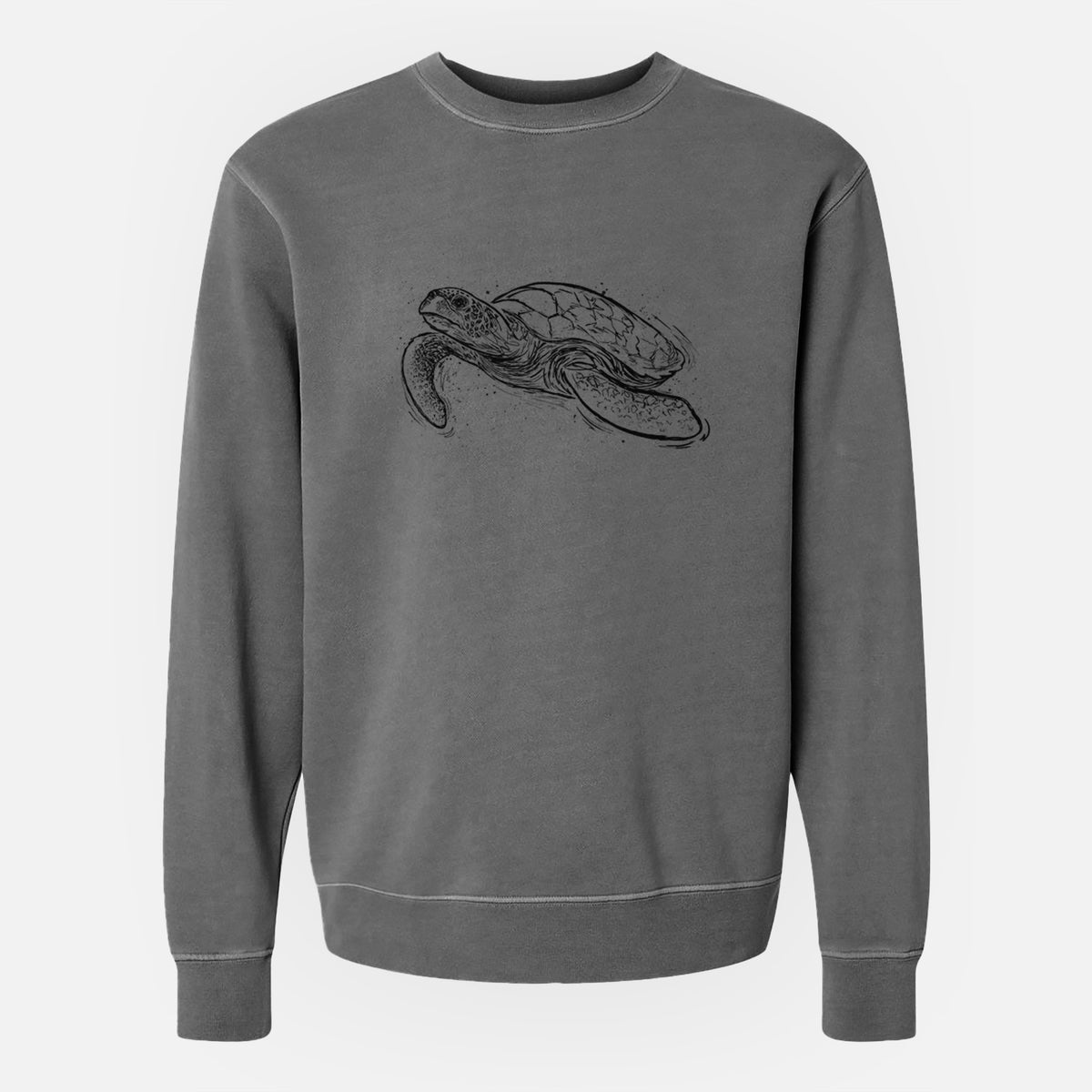 Hawksbill Sea Turtle - Eretmochelys imbricata - Unisex Pigment Dyed Crew Sweatshirt