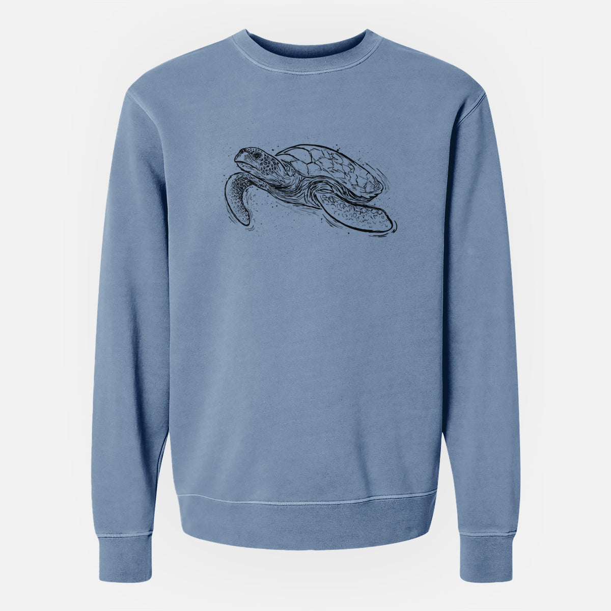 Hawksbill Sea Turtle - Eretmochelys imbricata - Unisex Pigment Dyed Crew Sweatshirt