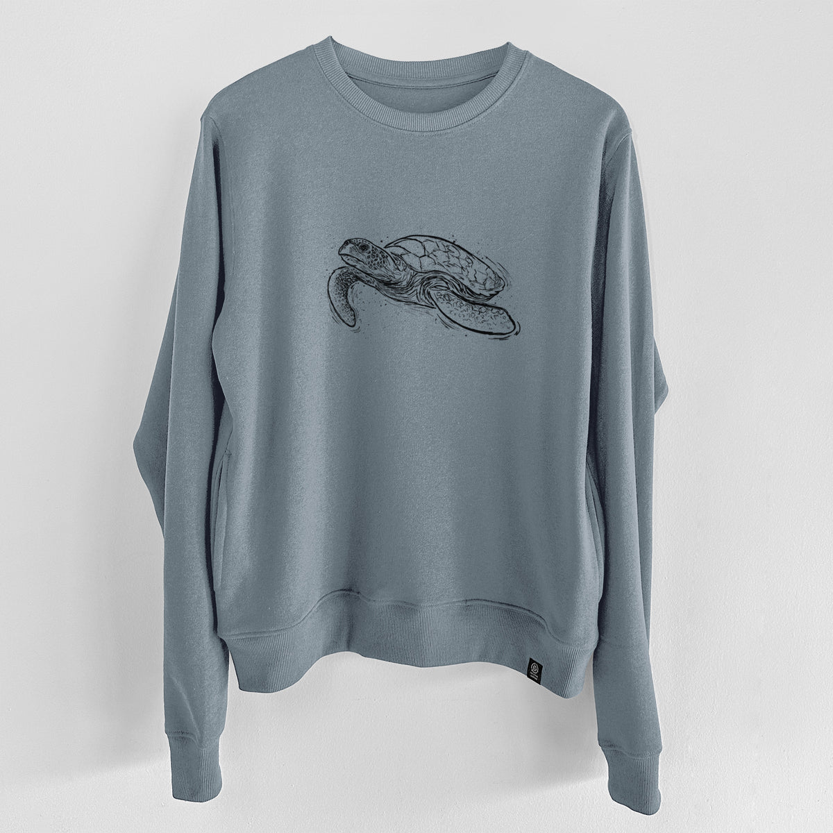 Hawksbill Sea Turtle - Eretmochelys imbricata  - Unisex Reclaimed Crewneck Sweatshirt