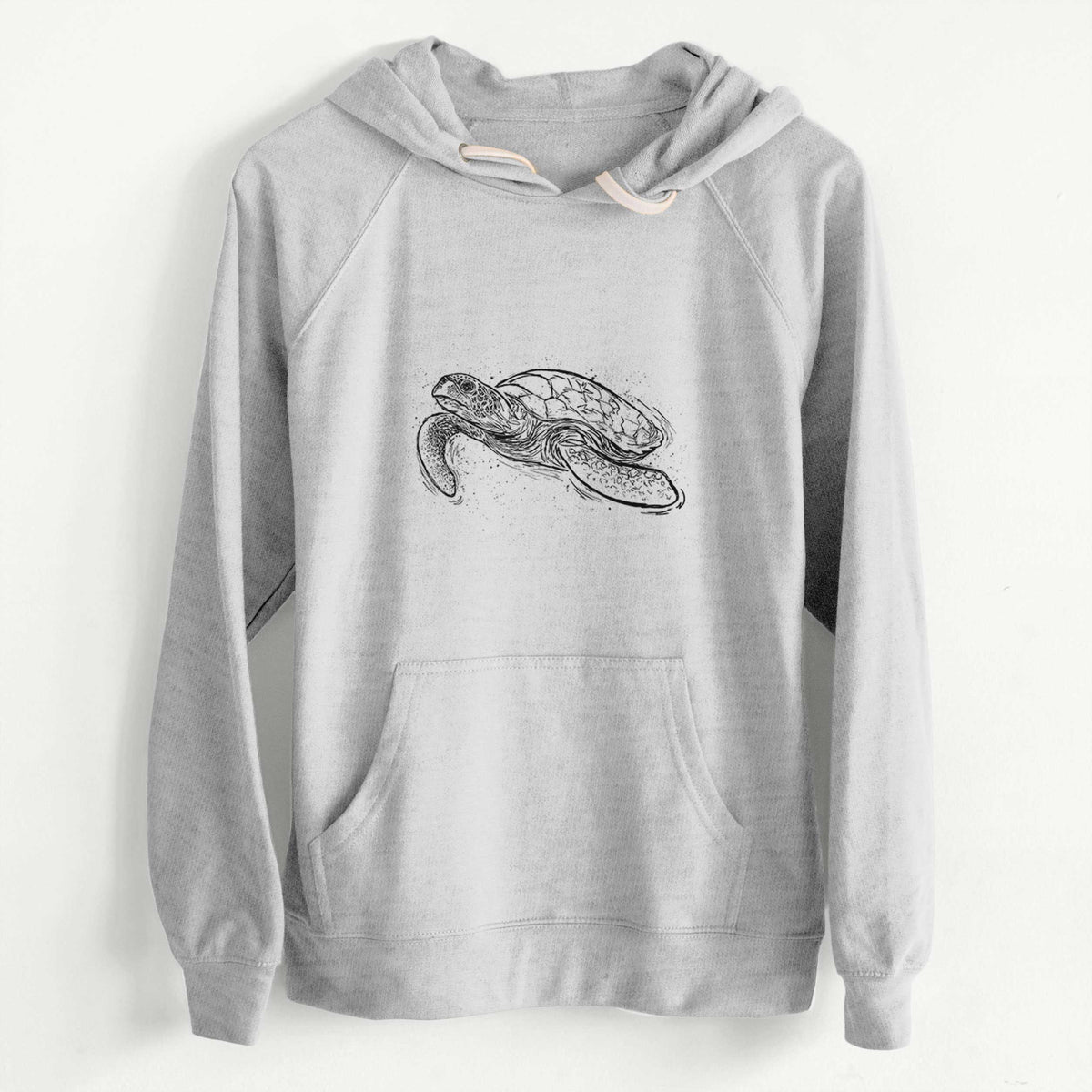 CLEARANCE - Hawksbill Sea Turtle - Eretmochelys imbricata  - Unisex Slim Fit Loopback Terry Hoodie