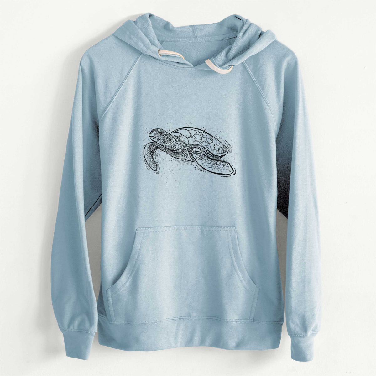 CLEARANCE - Hawksbill Sea Turtle - Eretmochelys imbricata  - Unisex Slim Fit Loopback Terry Hoodie