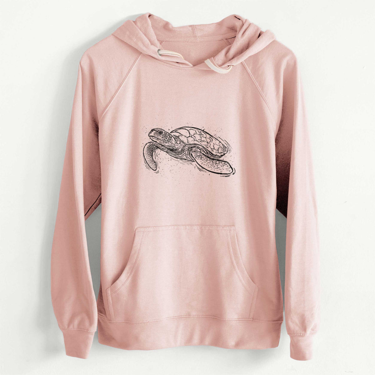 CLEARANCE - Hawksbill Sea Turtle - Eretmochelys imbricata  - Unisex Slim Fit Loopback Terry Hoodie