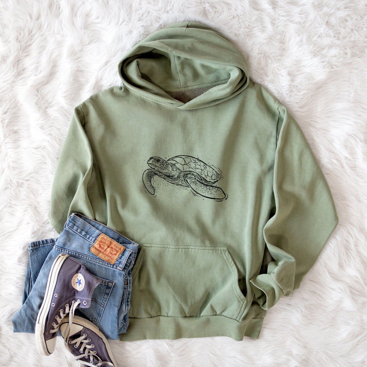 Hawksbill Sea Turtle - Eretmochelys imbricata  - Urban Heavyweight Hoodie