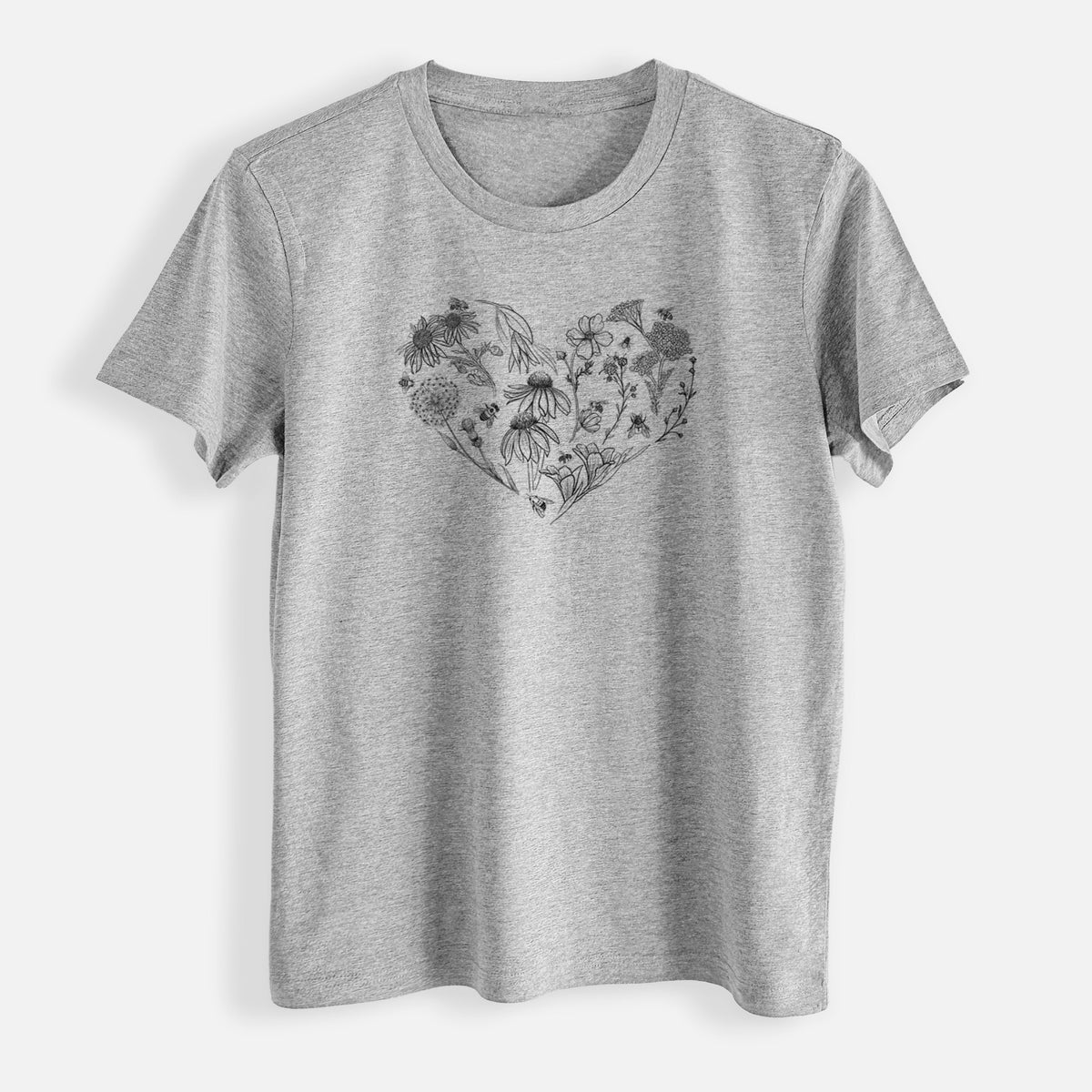 Heart Full of Blooms and Bees - Womens Everyday Maple Tee