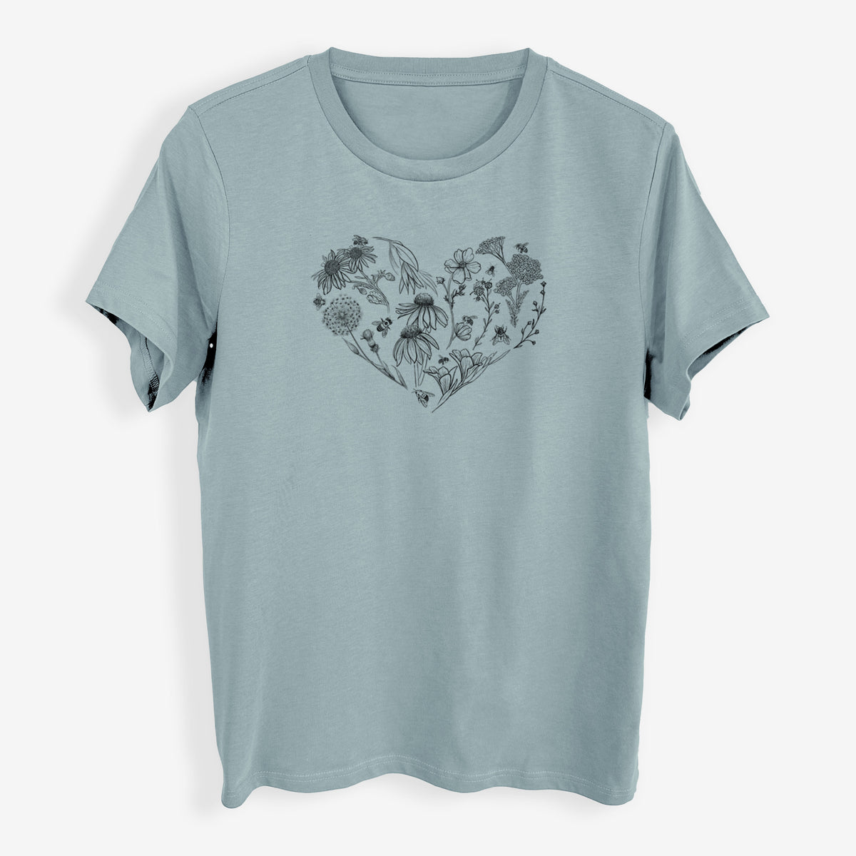 Heart Full of Blooms and Bees - Womens Everyday Maple Tee