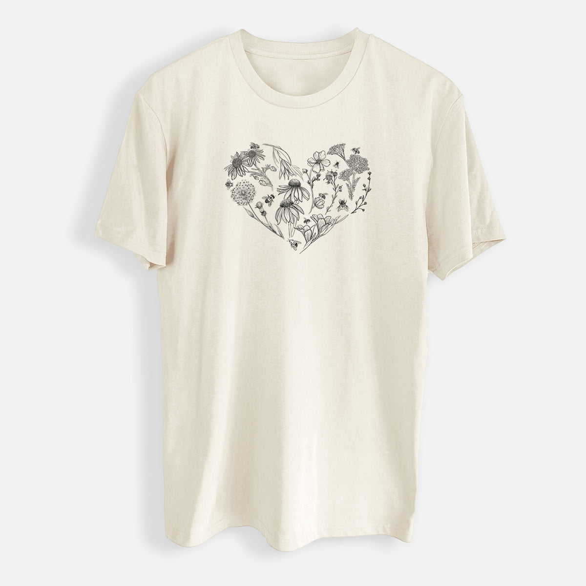 Heart Full of Blooms and Bees - Mens Everyday Staple Tee