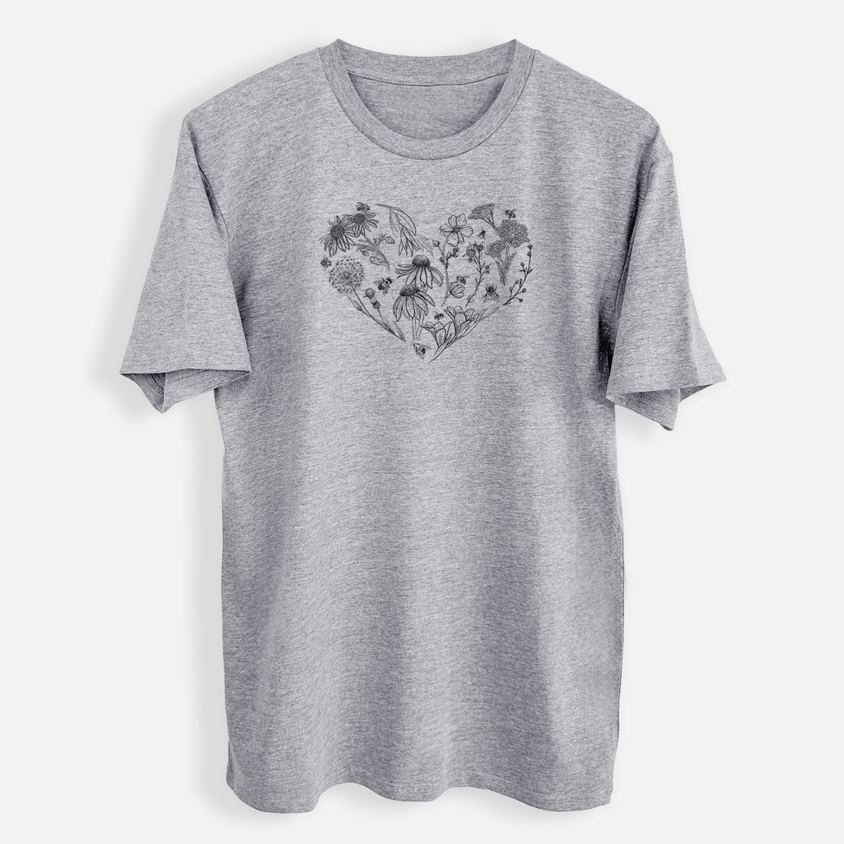 Heart Full of Blooms and Bees - Mens Everyday Staple Tee