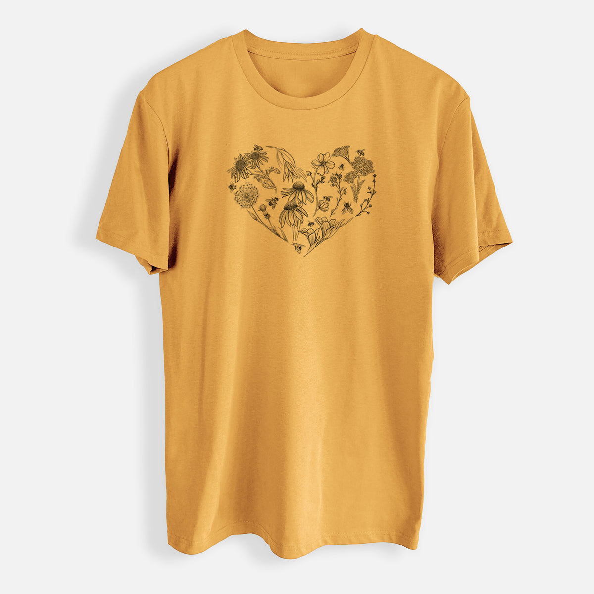 Heart Full of Blooms and Bees - Mens Everyday Staple Tee