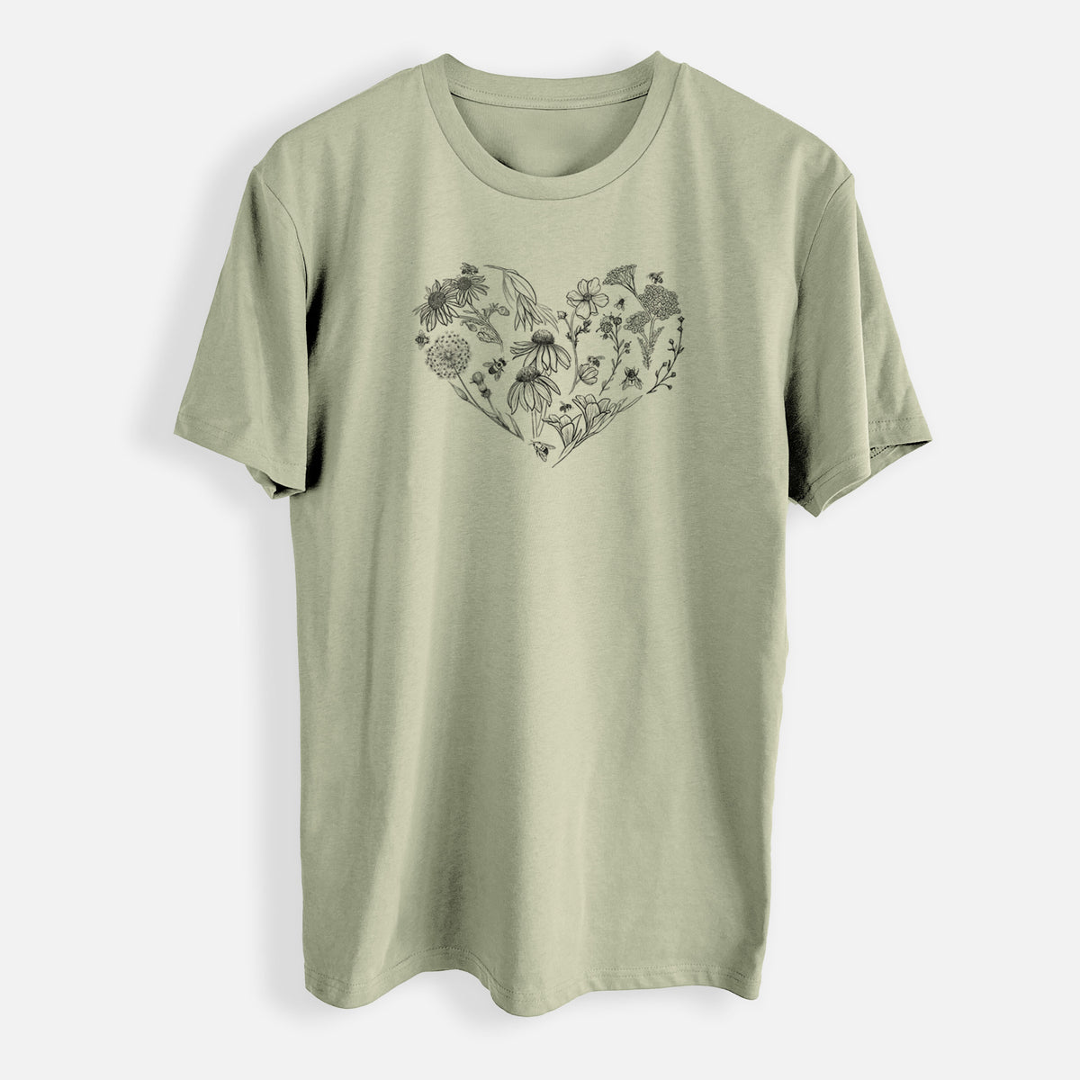 Heart Full of Blooms and Bees - Mens Everyday Staple Tee